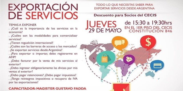 29/5: Capacitación en Exportación de Servicios en Río Cuarto