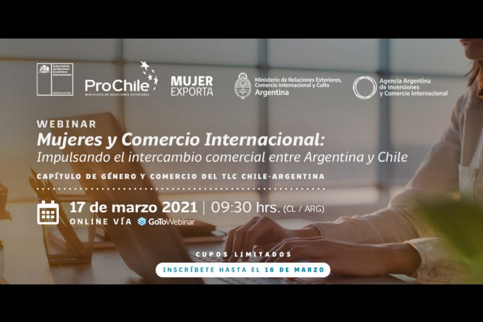 Inscribite al webinar sobre Mujeres y Comercio Internacional Argentina - Chile